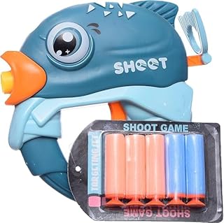 مجموعة العاب اطلاق السهام الرغوية، مسدس لعبة مسدس يدوي مع سهام، ازرق واصفر، للاعمار من 6 سنوات فما فوق