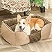 Cotton Filling Pet Bed,Rectangle Pet Bed Machine Washable Pet Sleeping Sofa with Removable Cushion All Season Non-Slip Bottom Pet Bed for Cats Small Medium Dogs Dark Gray M