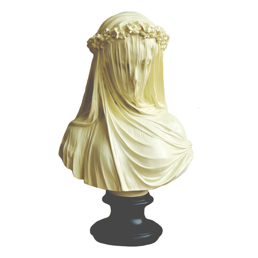 Estatua de busto de diosa velada, adorno de resina de colección