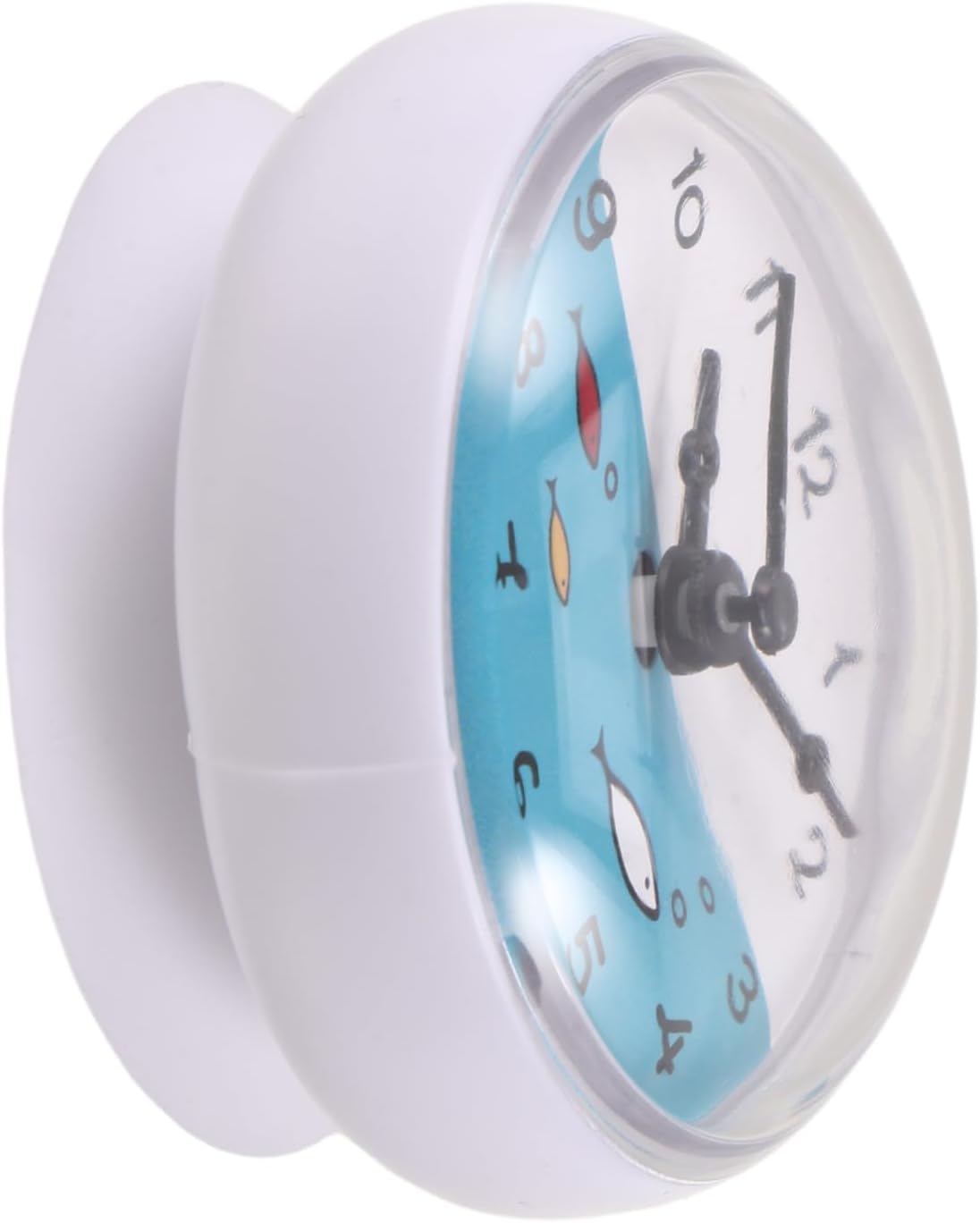Waterproof Bathroom Clock with Suction Cup, Small Silent Shower Timer Wall Clock for Kitchen and Toilet, Fog-Resistant White Analog Timer