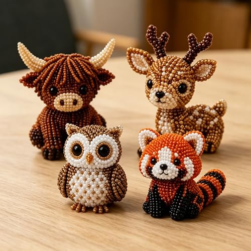 Figuras bonitas hechas a mano animales de perlas 3D con instrucciones 2