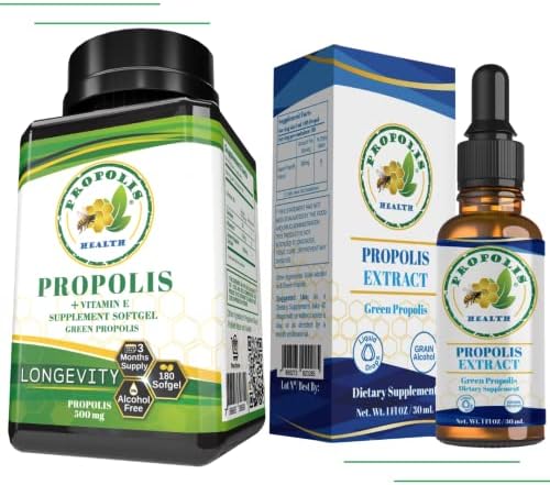 Propolis Health - Bee Propolis Longevity 180 Capsules - Propolis Extract - Supplement for Optimal Health