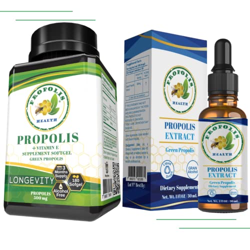 Propolis Health - Bee Propolis Longevity 180 Capsules - Propolis Extract - Supplement For Optimal Health #TOP9