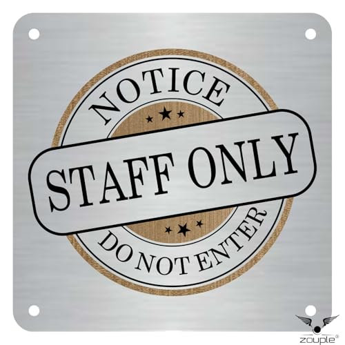 Image of STAFF ONLY Sign, 8x8 Inch, Durable Steel, Dual Mount