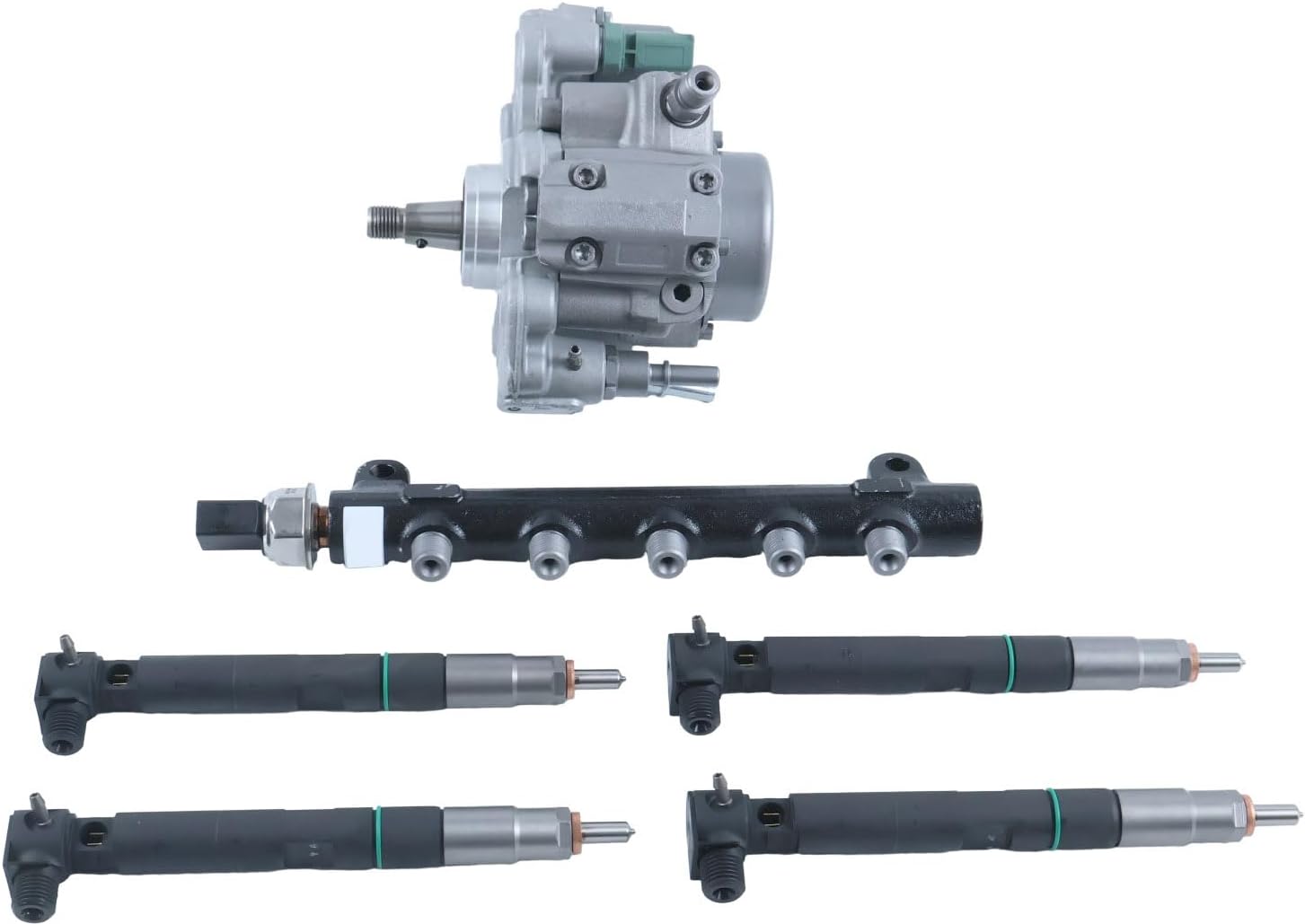 Solarhome D24 Fuel Kit,Fuel pump, Injectors & Common Rail 7516848 7516849 7516847 400903-00074D Compatible With Bobcat Doosan S540 S510 S530 S550 T450 T550 T590 E32 E35 E42 E45