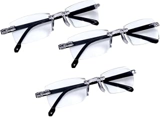 Cubent Rimless Adaptive Power Reading Glasses for Men & Women | Auto Focus +0.5 to +2.5 Power Range | Lightweight Flexible... Price In India