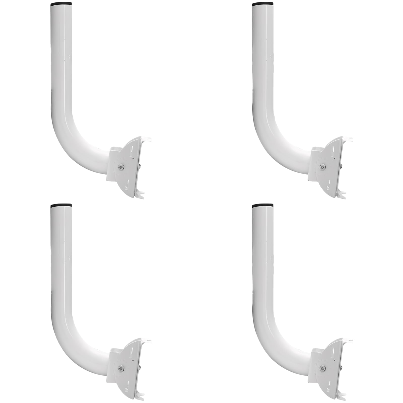 Lot de 4 supports de pont sans fil, fixation sur poteau en fer avec angle réglable, 290 x 140 x 85 mm, support extérieur pour point d'accès, pour caméra de sécurité, blanc
