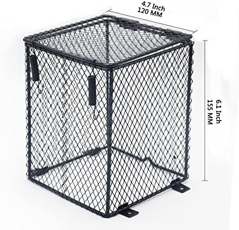 Reptile Heating Lamp Guard Ceramic Heat Bulb Lampshade, Amphibians Anti-hot Cage for Lizard Turtle Snake Birds, Square