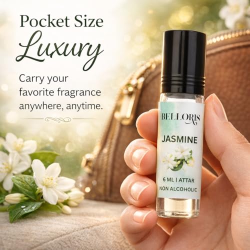 Image of Jasmine Attar 6ml | Long Lasting Floral Attar Perfume Oil | Non Alcoholic Jasmine Ittar | Premium Roll-On Fragrance for Men & Women Eid, Ramadan Gifts, Non Alcoholic & Vegan Fragrances