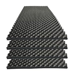 4 PCS Acoustic Panels,48”X24”X2” Egg Crate Foam Soundproof Foam Wall Panels,High Density Fireproof Noise Cancelling Foam Studio Foam Panel,Noise (Black)
