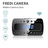 FREDI Spy Camera,1080P HD WiFi Hidden Camera Clock,Mini Spy Cam Small Wireless H...