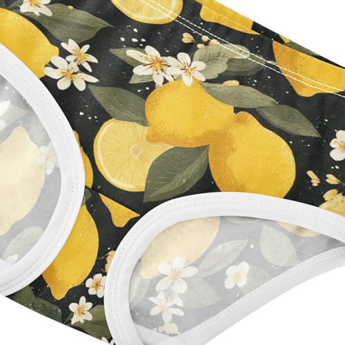 Wusikd Lemons Flowers Girls' Underwear Cotton Girls Briefs Soft Toddler Underwear 2T4