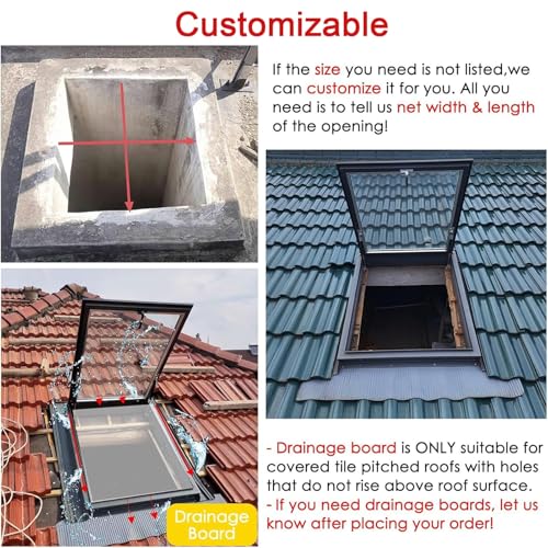 Claraboya para techo de 55x75 cm con ventilación natural para ventanas de áticos y cobertizos 6
