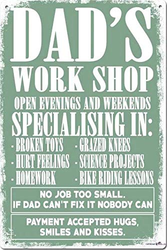 Nansicy New Retro Metal Tin Sign|Dad39;S Workshop Vintage Style Sign|Home Club Bar Decorative Metal Tin Sign 8X12 Inches #TOP1