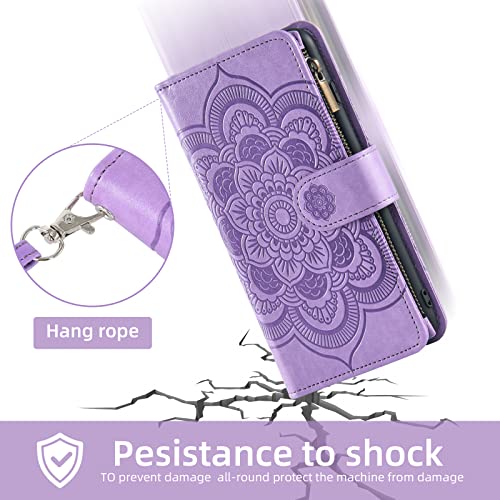 Asuwish Phone Case For Blackberry Key2 Wallet Cover With Tempered Glass Screen Protector And Flower Leather Flip Credit Card Holder Stand Folio Purse Cell Accessories Key 2 Two Keytwo Women Men Purple #TOP5