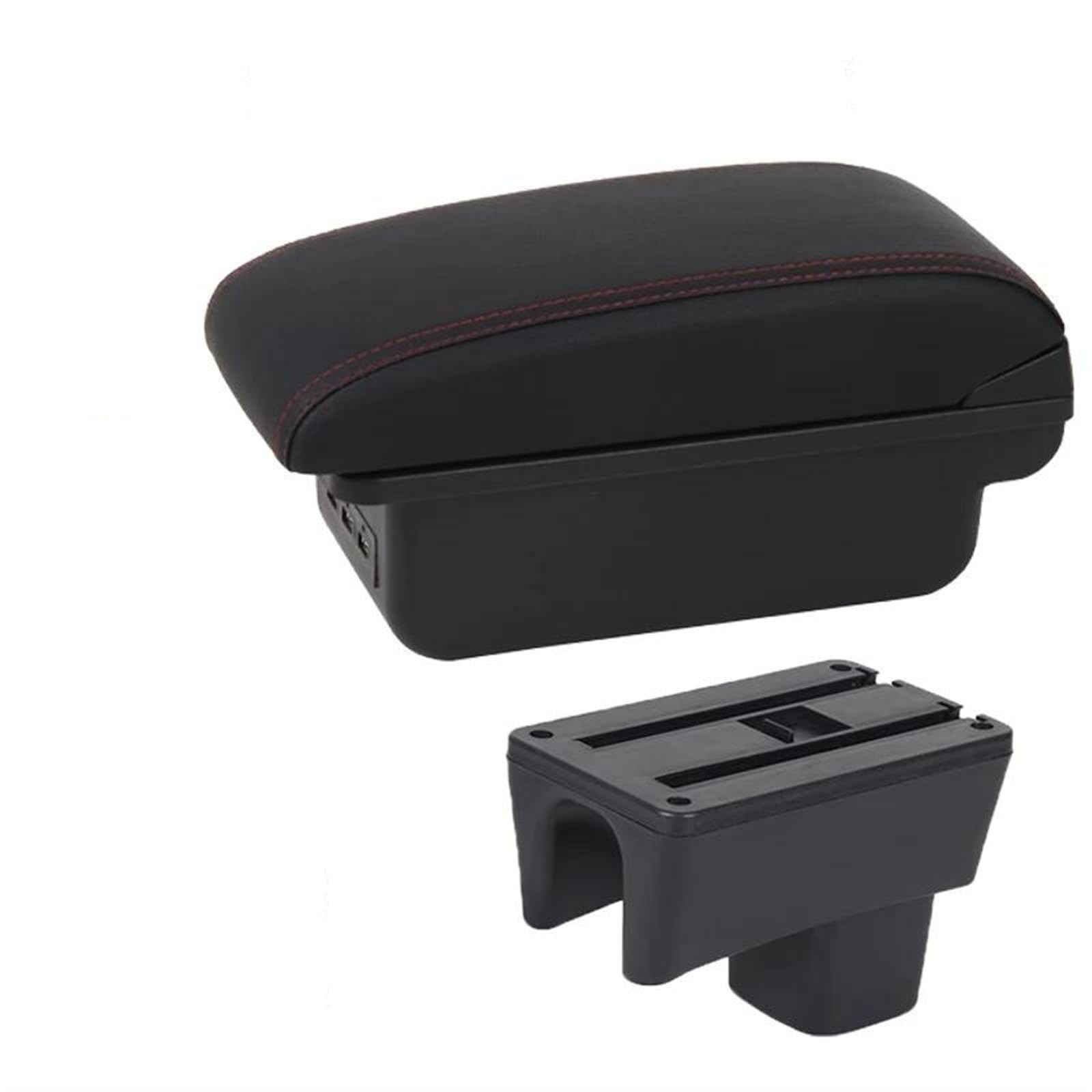 NOHEEU Car Armrest Box Center Console Storage Modification Parts For Swift 2005-2023(B2 Red line 3 USB)