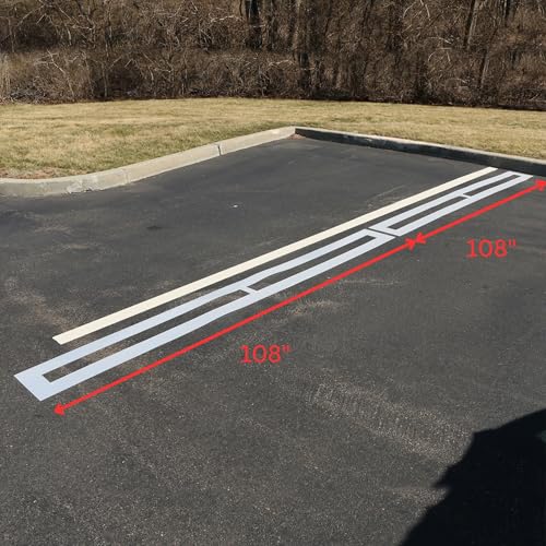 Parking Lot Line Stencil – 4-Inch by 8 Ft or 9.5 Ft Lengths -in 1/16th inch LLDPE - ADA Compliant – Lays Flat, Reusable – | (Single 4 inch x 9.5 ft Line Stencil in 1/16th in LLDPE)