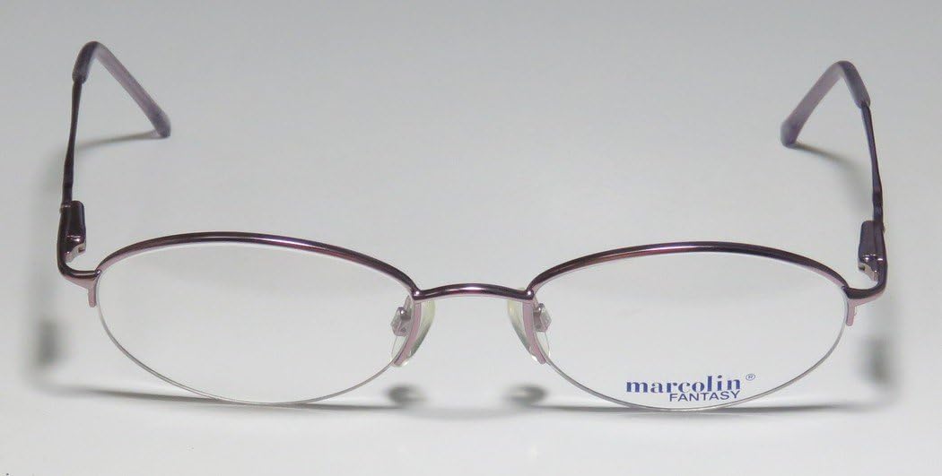 Marcolin 7222 For Ladies/Women Designer Half-Rim Strass Flexible Hinges Half-Rimless With Rhinestones Eyeglasses/Eyewear (53-19-135, Lilac)