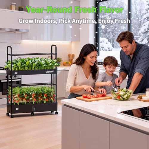 Growell Large Hydroponics Growing System Kit, 60 Pods Vertical Indoor Herb Garden Kit with 2 Light Modes & Auto Circulating Water System, 32L Movable Indoor Gardening System for Herb Vegetable Fruit by Growell - Image 8