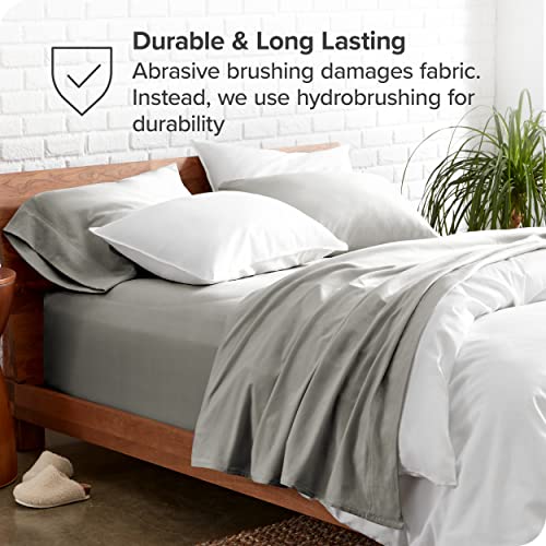 Bare Home Split King Sheet Set - 1800 Ultra-Soft Microfiber Split King Bed Sheets - Double Brushed - Deep Pockets - Easy Fit - 5 Piece Set - Bedding Sheets & Pillowcases (Split King, Light Grey) #TOP6