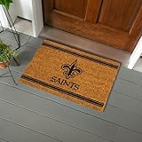 Team Sports America NFL New Orleans Saints Natural Coir Door Mat | Indoor and Outdoor Entryway | 28 x...