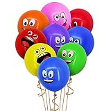 Worldoor 100pcs 12-inch variety of smiley face latex balloons birthday party decoration balloon expr