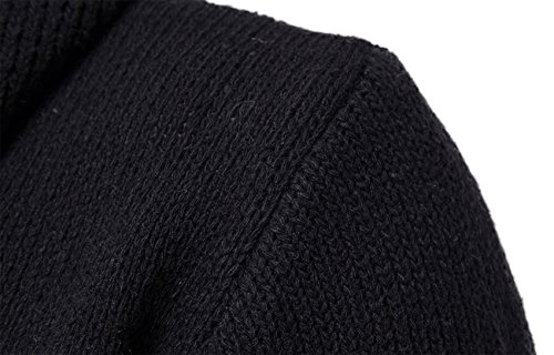 Mens Outerwear Long Sweaters Hooded Knitted Open Edge Thicker Cardigan4