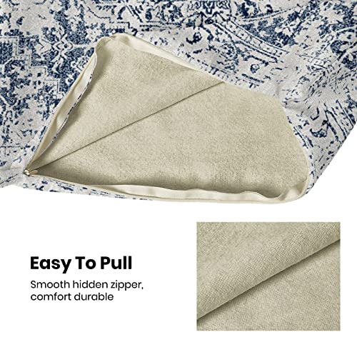 Betginy Boho Pillow Covers 18X18, Blue And White Ethnic Design Outdoor Decorative Throw Pillows For Couch, Carpet Pattern Decor Cushion Cover 2 Pcs Farmhouse Linen Pillowcase For Bed Car Safa #TOP4