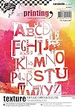 Carabelle Studio Art Printing Rubber Texture Stamp, Capital Letters, Rectangle for Gel Monoprint Plates, Multi-Colored, One Size