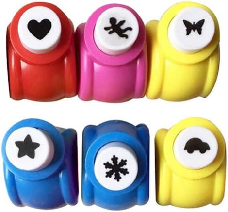 HEALLILY Scrapbook Paper Punch Mini Paper Hole Punchers Children Toys for Flower Card Scrapbook 6pcs Random Style