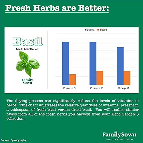 Herb Seeds Variety Pack By Family Sown - 5 Packets Of Non Gmo Heirloom Seeds For An Indoor Or Outdoor Garden, Grow Parsley, Cilantro, Oregano, Basil And Mint Seeds In Our Seed Starter Kit #TOP4