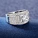 Square Cut Simulation 5A Moissanite Engagement Ring 925 Sterling Silver CZ Ring Men's Ring Fashion Domineering Business Men's Wedding Ring Inlaid Zircon Ring CZC012 (10)