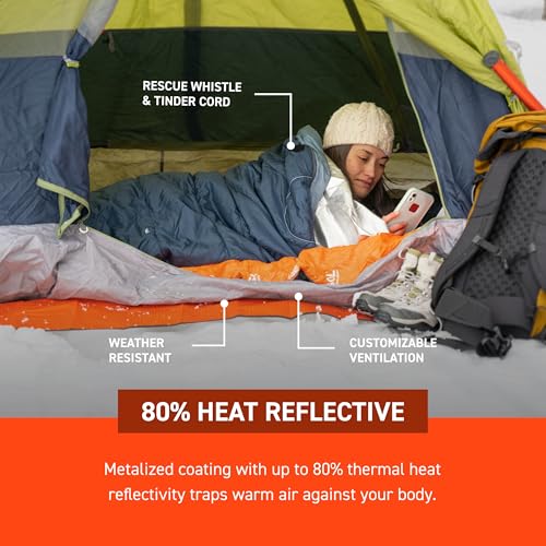 S.O.L. Survive Outdoors Longer SOL Thermal Bivvy con Silbato de Rescate, Plateado, 80% Calor, 84" x 34" miniatura 4