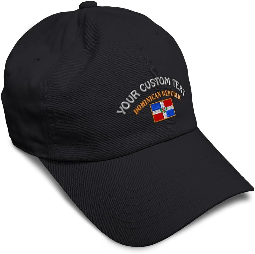 Custom Soft Baseball Hat Embroidered Dad Hat Dominican Republic Flag Embroidery Men & Ladies Baseball Cap