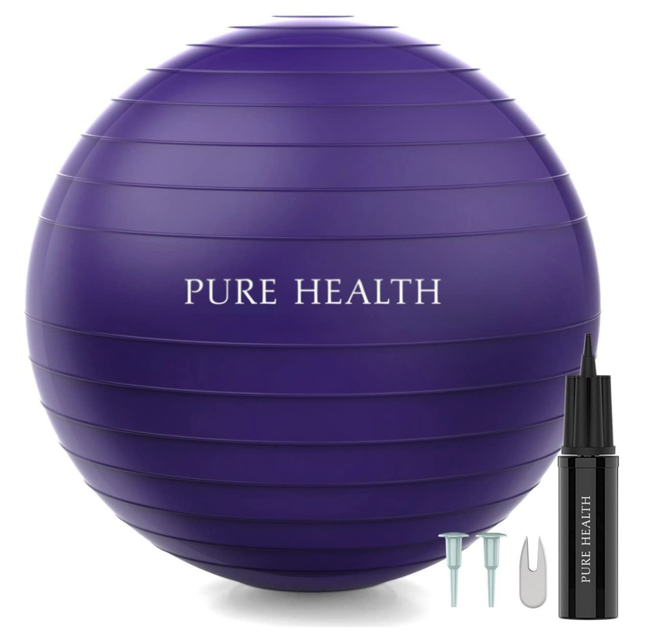 Pure Health Pregnancy Ball Anti Burst for Birthing Labour Pre Natal Exercise Yoga Exercise Gym Ball - Eco Friendly Material Includes Pump