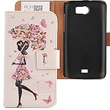100% nuovo alta qualita. Lankashi Umbrella Girl Design Custodia Portafoglio in PU Pelle Caso Guscio Protettiva Cover con Porta Carte Skin Case per Brondi Gladiator