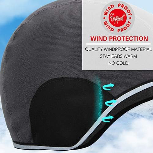 Miniatura 4 de Forro térmico para casco con diseño de calavera, protección contra el viento, para invierno, cálido, ciclismo, correr, esquí, invierno