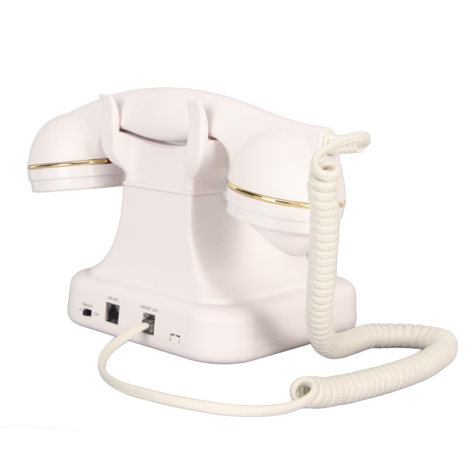 Zabytkowy telefon stacjonarny Retro przewodowy telefon vintage z dużym przyciskiem do domowego biura Wytrzymały materiał ABS Wytrzymały klasyczny design
