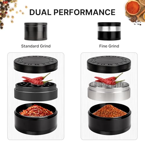 Dual Purpose 3" Inch Large Spice Dual Grinder, Including Fine Grind Plate & Medium Standard Grind Plate - Image 3