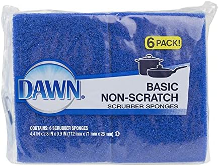 Dawn Scrubber Sponge Non Scratch, 6 Count, Blue (Pack of 1)