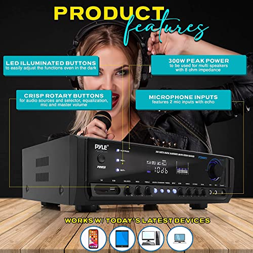 Pyle-Home-Pyle-Pt390Btu-Bluetooth-Digital-Home-Theater-Stereo-Receiver-Aux-Input-Mp3UsbSd-Readers-AmFm-Radio-300-Watt