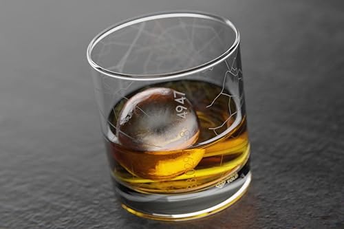 Vista 423 de Well Told Vaso grabado de Washington DC Map Rocks, vidrio de whisky antiguo (11 onzas, transparente), regalo para los amantes del whisky 147-Claro