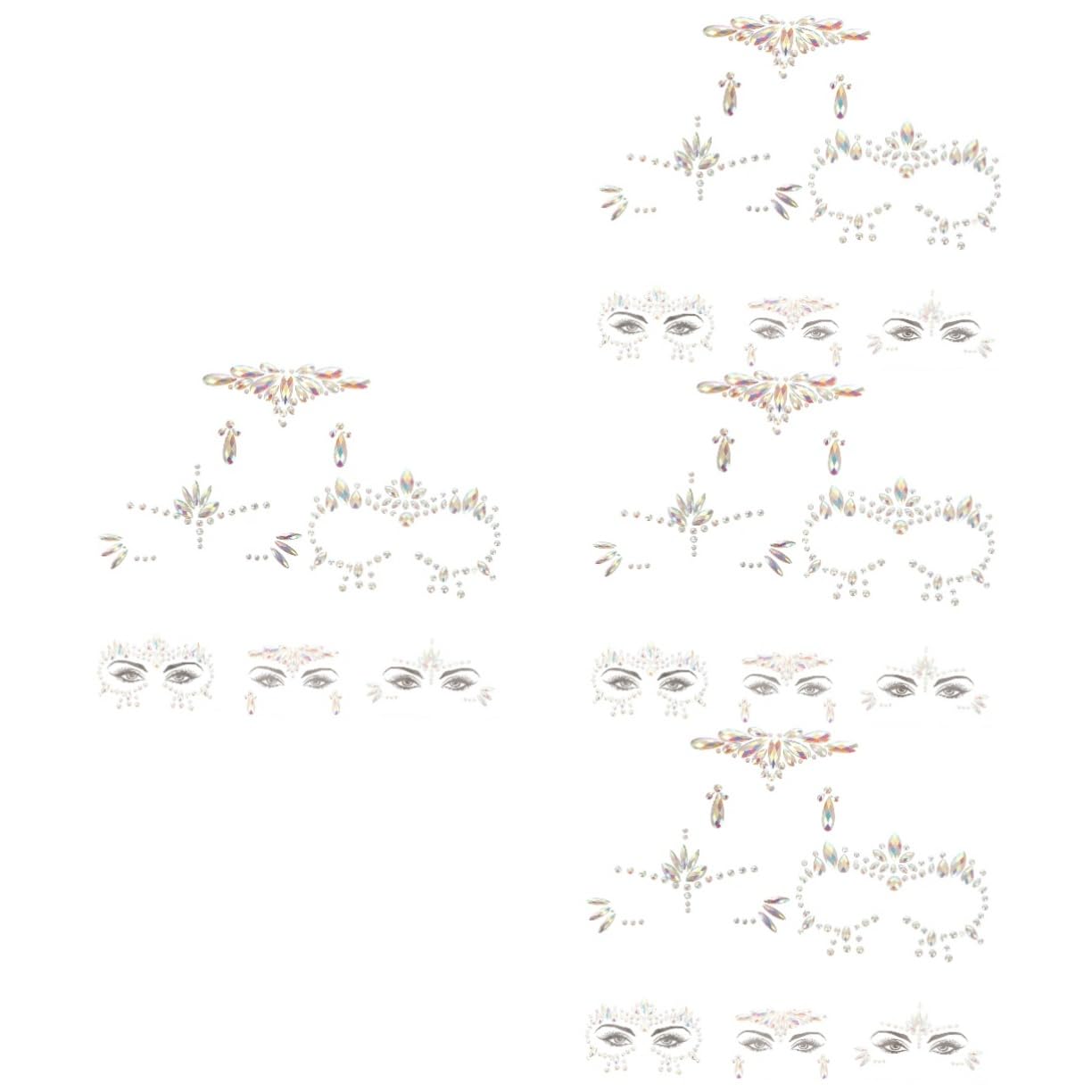 FOMIYES 12hojas Pegatinas Faciales Brillantes y Fluorescentes Gemas Luminiscentes Para Maquillaje De Halloween Para Festivales y Fiestas De Disfraces