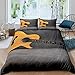 Feelyou Guitar Bedding Set Rock Music Theme Duvet Cover for Kids Boys Girls Adults 3D Guitar Print Comforter Cover Musical Pattern Bedspread Cover,Room Decor 3Pcs Bedding Queen Size