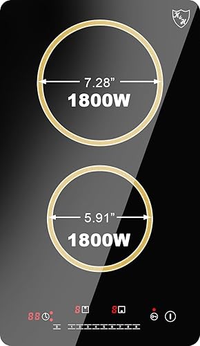 Miniatura 2 de K&H 2 dos quemadores duales de 12 pulgadas incorporada estufa eléctrica superior radiante de cerámica para estufa con control deslizante de 240 V