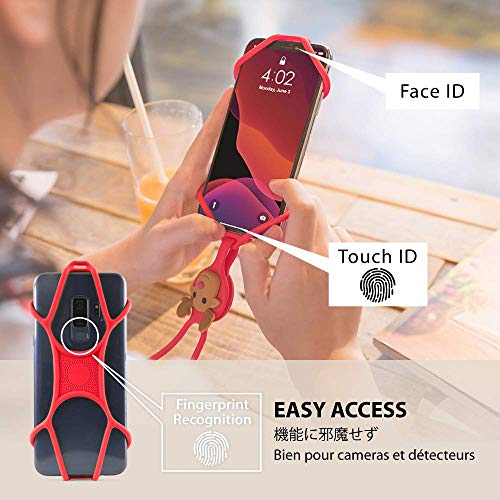 Image of Universal Cell Phone Lanyard Case, Silicone Neck Strap Smartphone Case for iPhone Xs Max XR X 8 7 6S Plus Samsung Galaxy S10 S9 S8 Note 9 Pixel 3 XL, Phone Tie Series (White)
