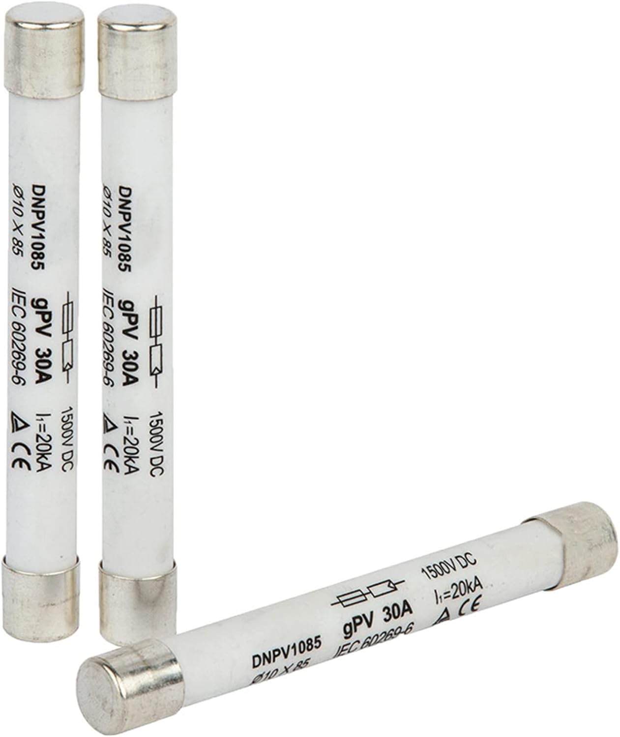 AMSH 10pcs DC 1500V Solar Fast Blow Ceramic gPV Fuse Link DNPV1085 10X85 gG Cutout 2A 4A 6A 8A 10A 16A 20A 25A (Color : 10A)