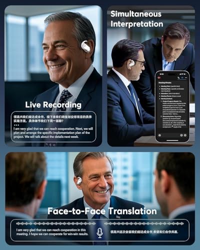 Image of AI Translation Earbuds, Real Time 2-Way 198 Languages Translator Headphone | 60H Playtime Bluetooth 6.1 Translating Ear Buds for Travel, Music, Calls, Audifonos Traductores Ingles Espanol