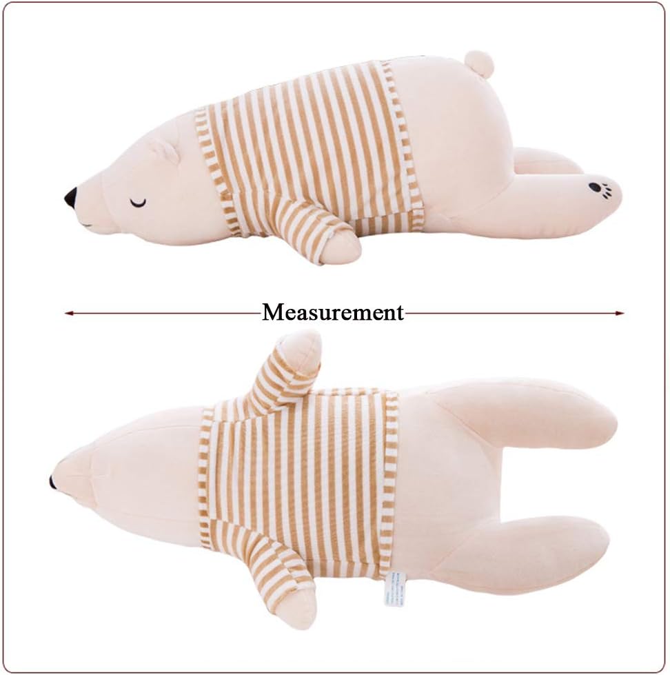 Blасk Frіdау 🔥 Polar Bear Stuffed Animal Plush Toys Dolls Large Sleeping Bear Huggable Pillow Cushion for Kids Child Boys Girls Gifts (Beige White Bear-Pink,45.2'')