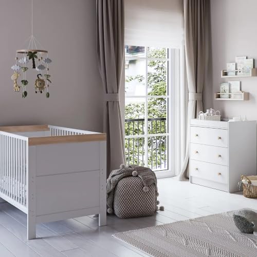 Image of Little Acorns Florence 2 Piece Nursery Set, White & Oak
